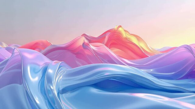 Abstract terrain landscape: A mesmerizing tapestry of flowing abstract terrain, its rippling textures painted with a palette of vibrant, dreamlike hues. A celebration of form, color, and imagination.