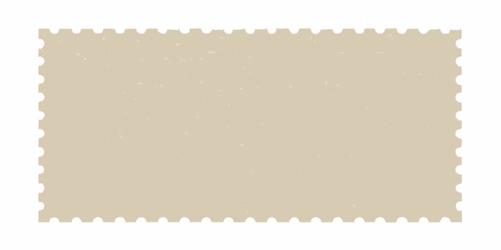 A blank rectangular postage stamp with a textured beige background