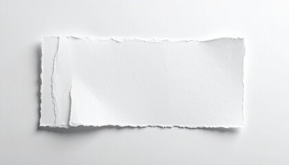 Obraz premium Textured white paper with rough, torn edges, providing a clean and organic blank canvas for messages, notes, or creative design elements