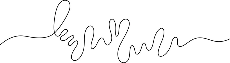 Obraz premium Black scribble line on white background.