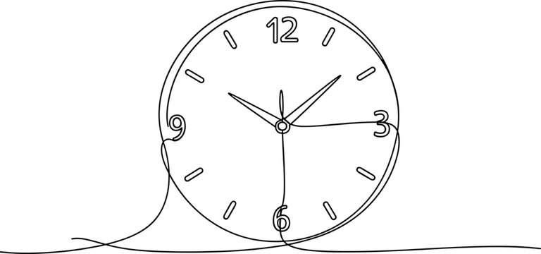A simple line drawing clock face.