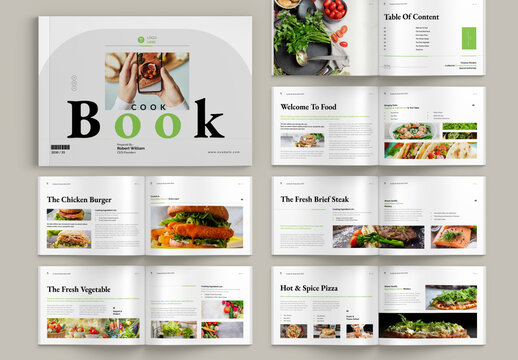 Cookbook Recipe Book Landscape Layout