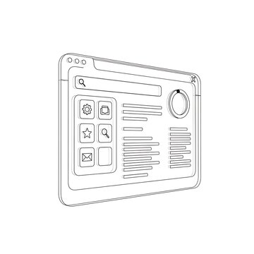 Browser Window Interface Icon - Web Design UI/UX Element - Search Bar & App Layout Vector