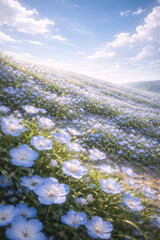 Obraz premium Blue Hill of Nemophila