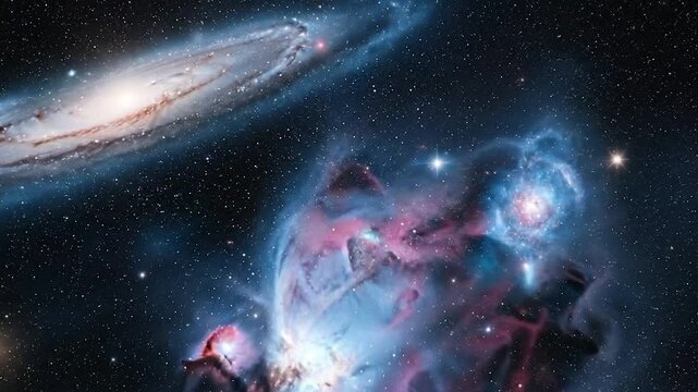 Galaxies and Nebulae in Space Universe.