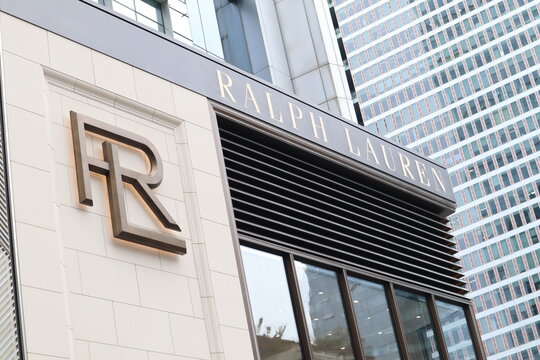 Exterior Signage of Ralph Lauren Luxury Boutique Storefront in Modern Urban Setting on March 30, 2026 in Chengdu, China.