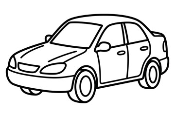Fototapeta premium outline vector illustration of a car