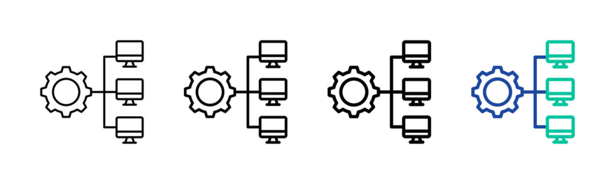 Lan Management Icon Collection Different Style Outline