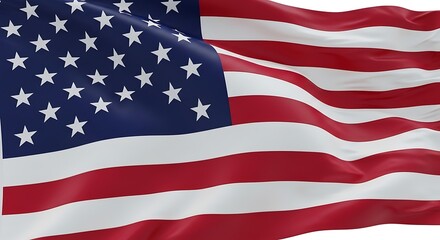 Fototapeta premium Waving United States of America Flag with 50 Stars and Stripes