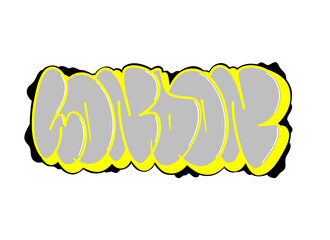 textured graffiti throw up bubble style letter LONDON city name isolated design © frawwws