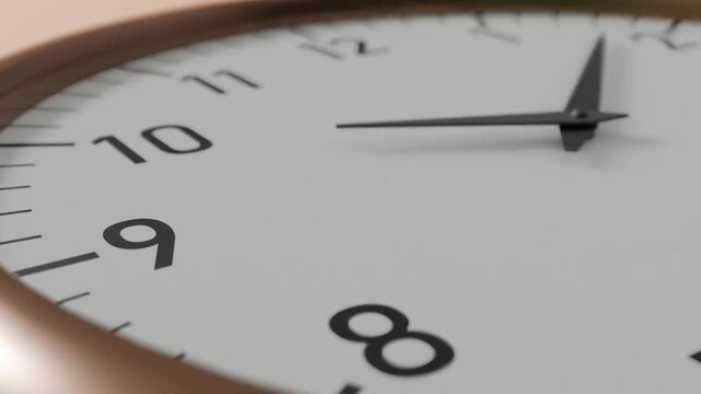 Time passing analog clock motion footage