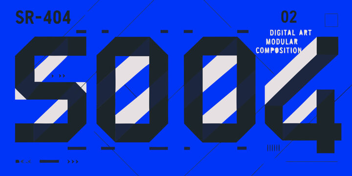 Bold typographic design featuring the number 5004 in a digital style