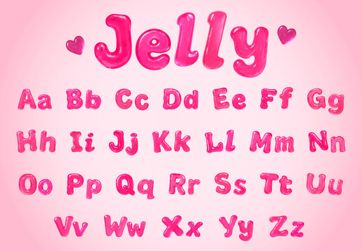 Playful Pink Jelly Alphabet Letters Font Set