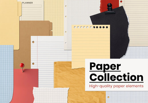Diverse Paper Textures Element Design Set