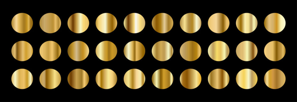 Gold gradients and metallic textures. Elegant designs with Foil and luxury Palette. Vector illustration.