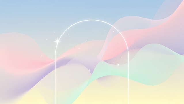 Pastel abstract background with wave gradients and arc glow