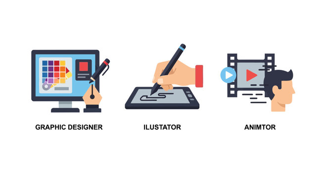 Graphic Design, Illustration, and Animation Icons