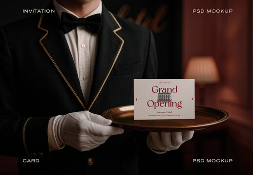 Elegant Invitation Card Mockup Design PSD