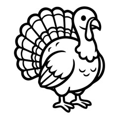 Fototapeta premium Smiling turkey with vibrant feathers standing proudly