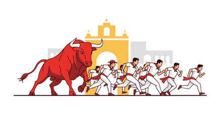 Running with the Bull: Traditional Festival Scene © Lusi