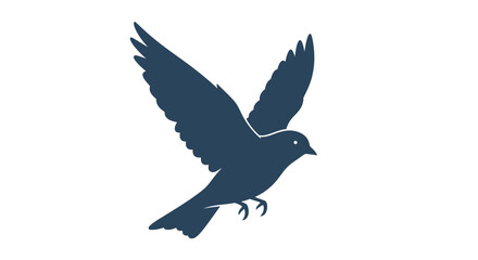 Fototapeta premium Silhouette of a bird flying against a white background