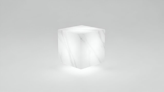 A white marble cube glows with a subtle light representing sanity.