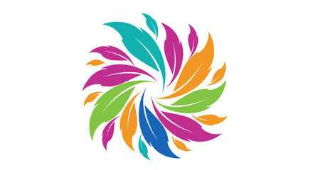 Colorful Abstract Swirl of Feathers, Creative Design Element © punduh