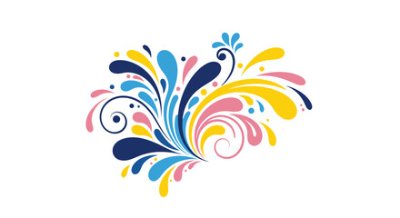 Obraz premium Colorful Abstract Swirls and Flourishes - Decorative Design Element