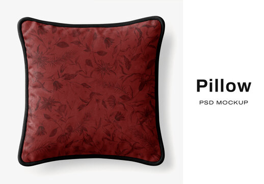 Elegant Floral Pillow Mockup PSD