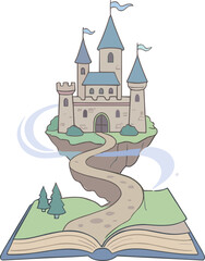 Fototapeta premium Fantasy Open Book illustration