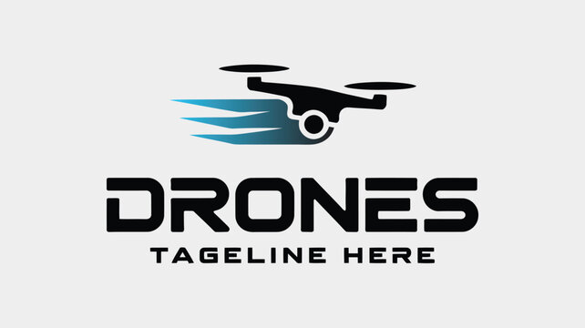 Drone logo, modern drone icon, aerial vehicle symbol, drone technology