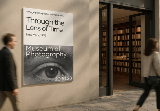 Photography Museum Exhibition Poster Mockup PSD