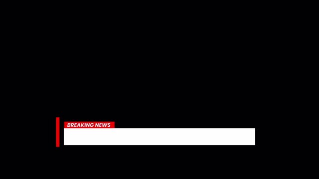 Breaking News Lower Third Banner Motion Graphic with Transparent Alpha Channel and Simple Clean Chyron for Cable News TV Broadcast Media Production 4k video