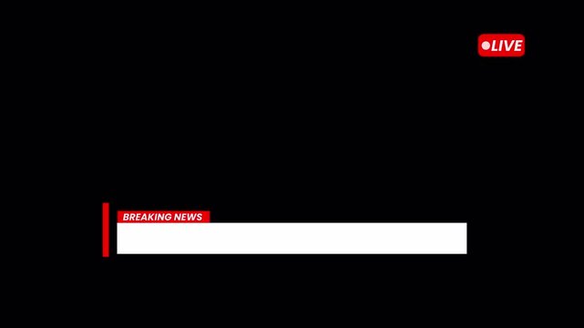 Breaking News Lower Third Banner and Chyron for Cable News and TV Broadcast with Transparent Alpha Channel and Clean Motion Graphics 4k video