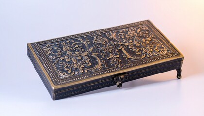Fototapeta premium Ornate metal box floral engraved vintage