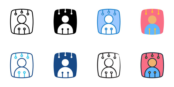 Profile picture NFT icons set multiple style collection. Editable stroke 
