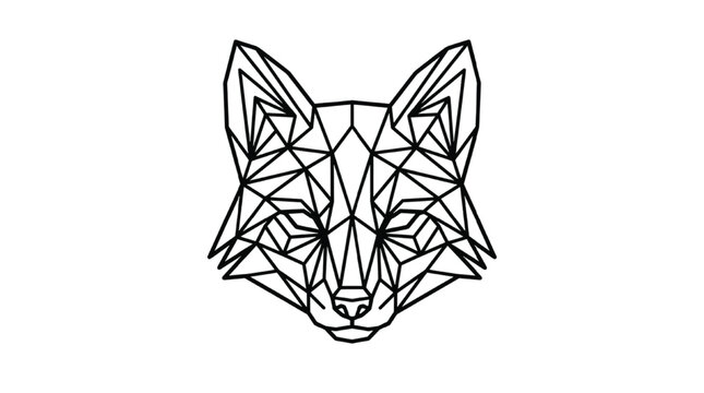 Geometric Wolf Head PNG | Minimalist Alpha Wolf Polygon Vector Illustration for Modern Branding