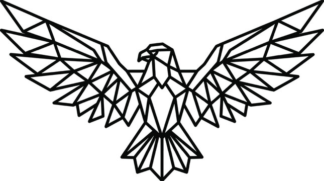 Geometric Eagle Head PNG | Minimalist Falcon Hawk Polygon Vector for Leadership and Freedom