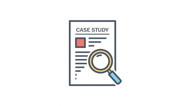 Case Study Document Analysis with Magnifying Glass Illustration.