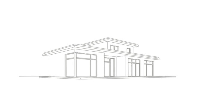 Modern House Architectural Drawing Design.