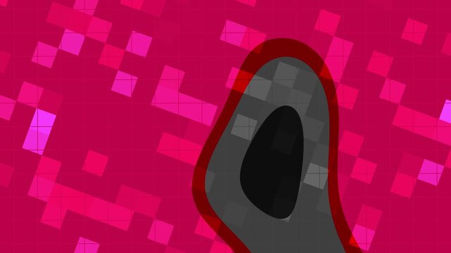 animated red black and gray gradient background figure against a pink pixelated background for mysterious concepts, digital designs, gaming themes, futuristic visuals, and techrelated projects.