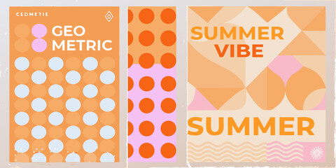 Geometric summer designs with circles dots and triangular patterns © Lalin