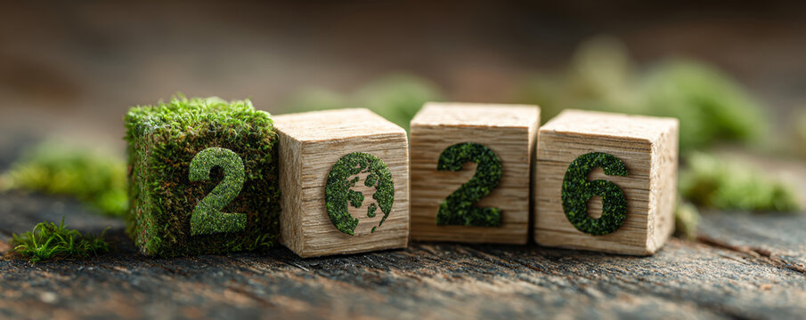 Eco green sustainability nature environment wood moss year future number Eco green sustainability nature environment wood moss year future number