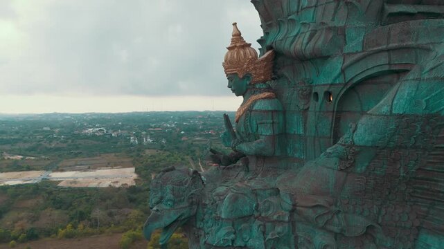 Garuda wisnu kencana gwk statue in bali indonesia aerial view
