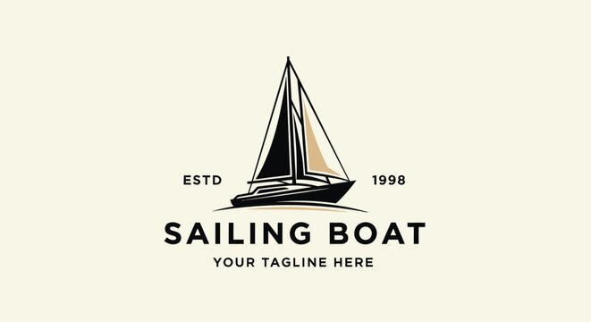 Elegant Sailing Boat Logo Design for Maritime Adventures and Travel.