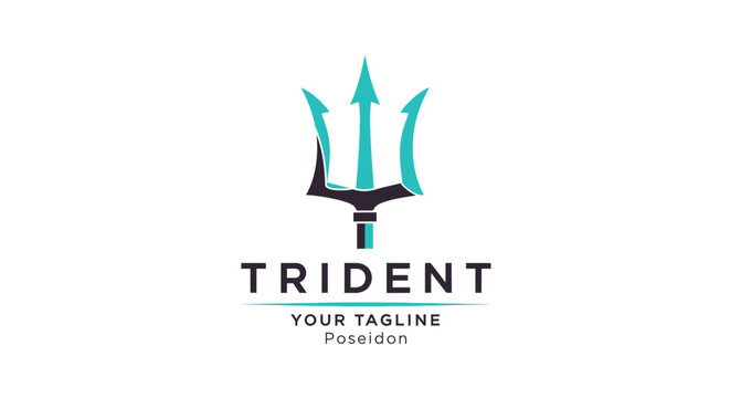 Elegant Trident Logo Design - Symbol of Power and Authority.