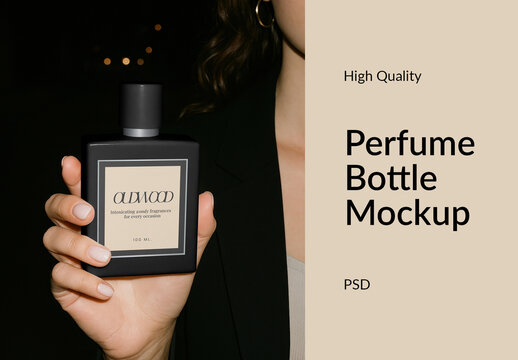 Elegant Perfume Bottle Mockup PSD
