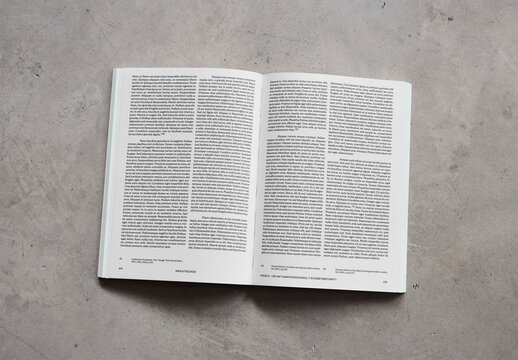 Mockup Of Open Magazine With Customizable Pages