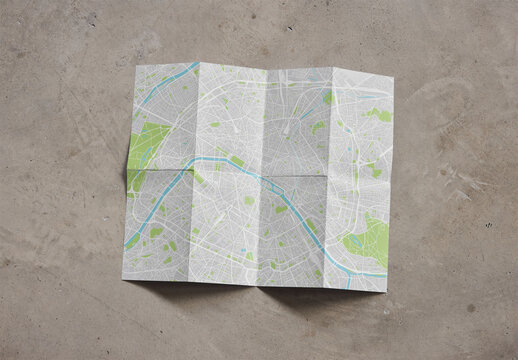 Mockup Of Customized Folded Paper, Opened Up