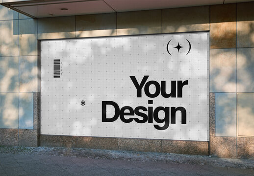 Mockup Of Customizable Horizontal Sign On Building